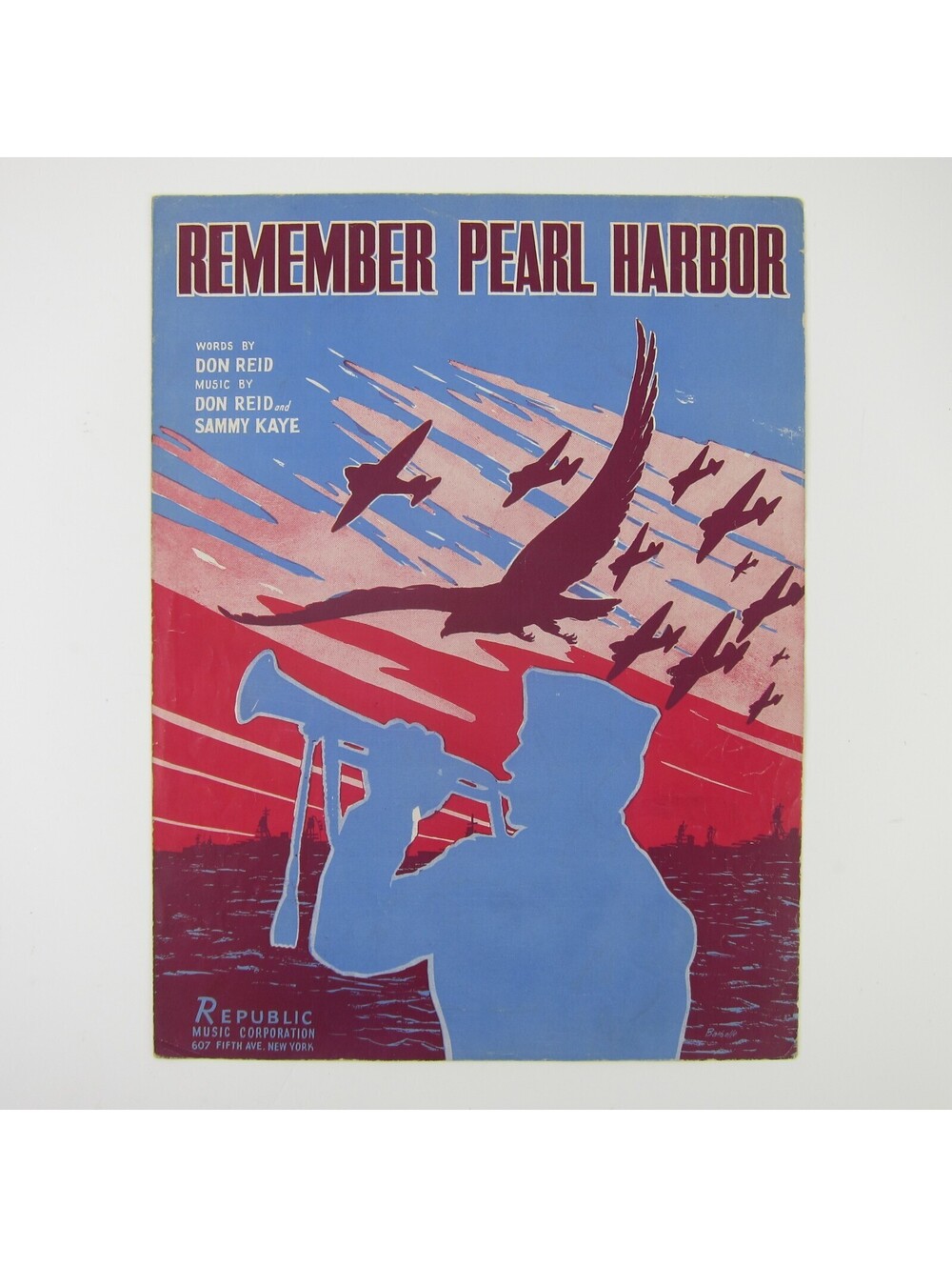Sheet Music Remember Pearl Harbor Don Reid Sammy Kaye WW2 Barbelle Vintage 1941